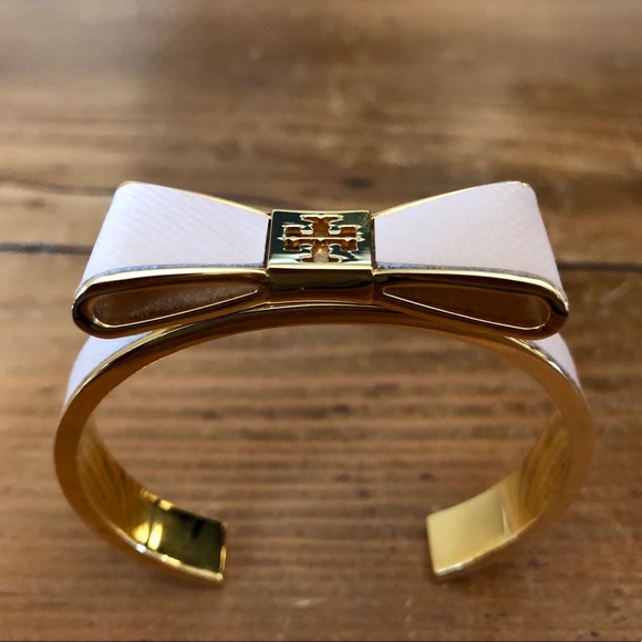 Tory Burch • Bow Leather Cuff Bracelet - Picture 3 of 4
